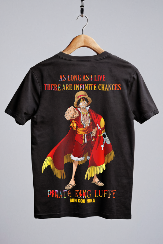 Pirate King Luffy Trendy Tshirt (Black) (Oversized Fit)