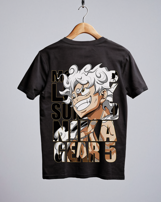 Monkey D Luffy Gear 5 Tshirt (Black) (Oversized Fit)