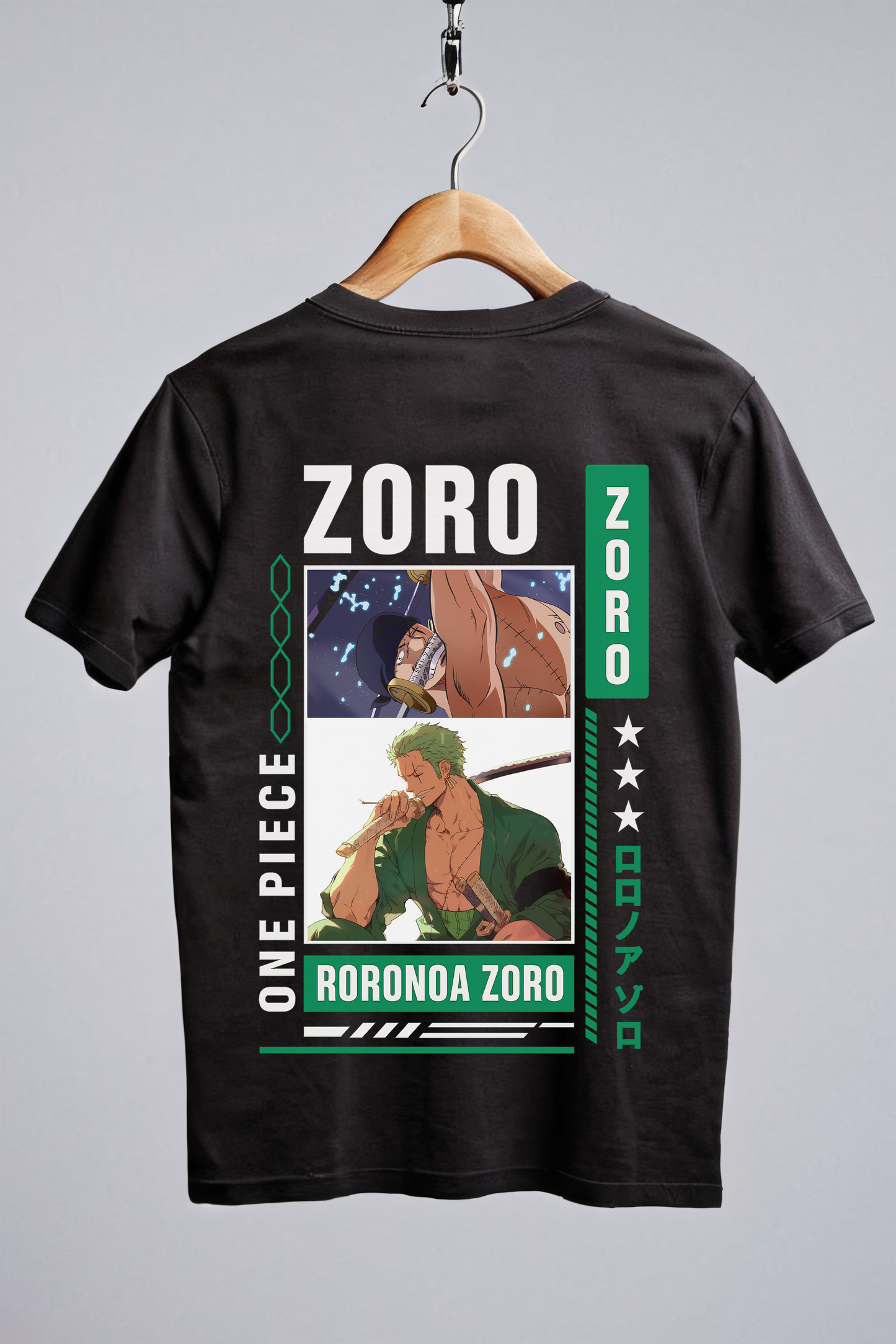 Roronoa zoro tshirt Black (Oversized Fit)