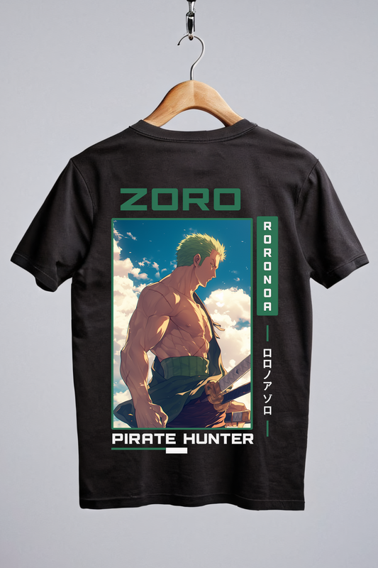 Roronoa zoro tshirt (in frame style) Black (Oversized Fit)