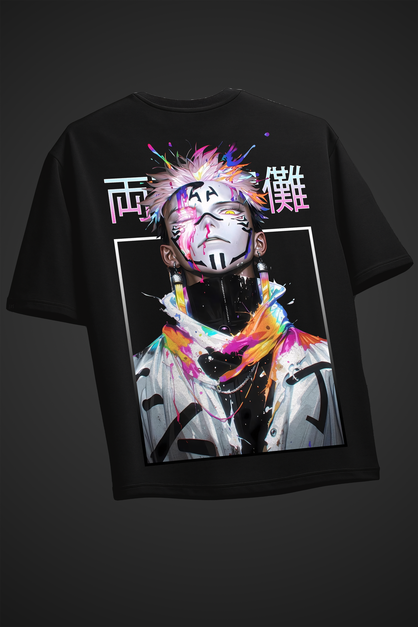Ryuma Sukuna Black Oversized Tee