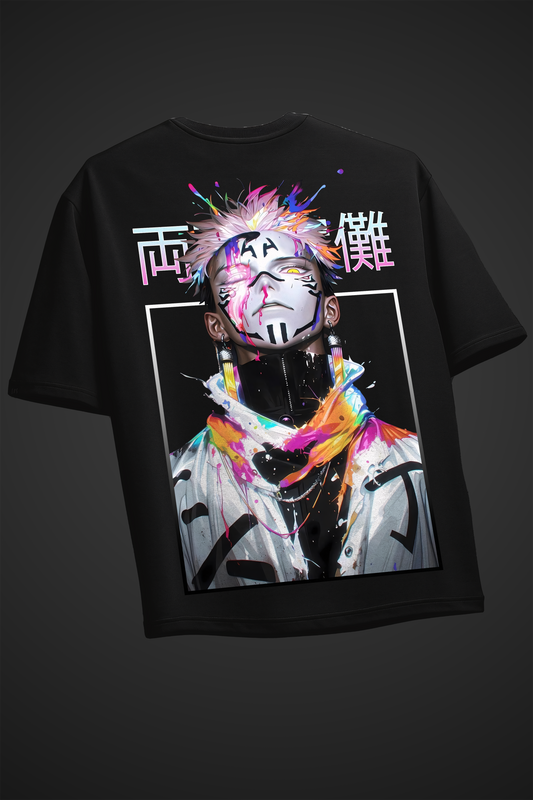 Ryuma Sukuna Black Oversized Tee
