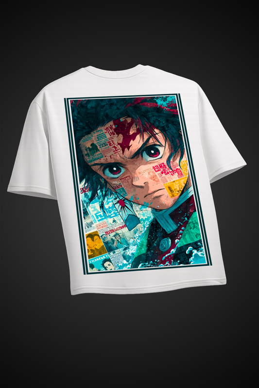 Tanjiro Kamado White Oversized Tee