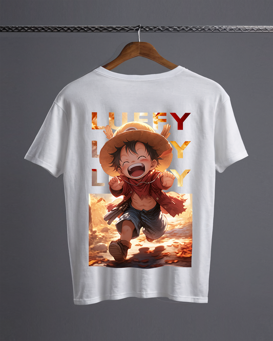Chibi Luffy Tshirt (White) (Oversized Fit)
