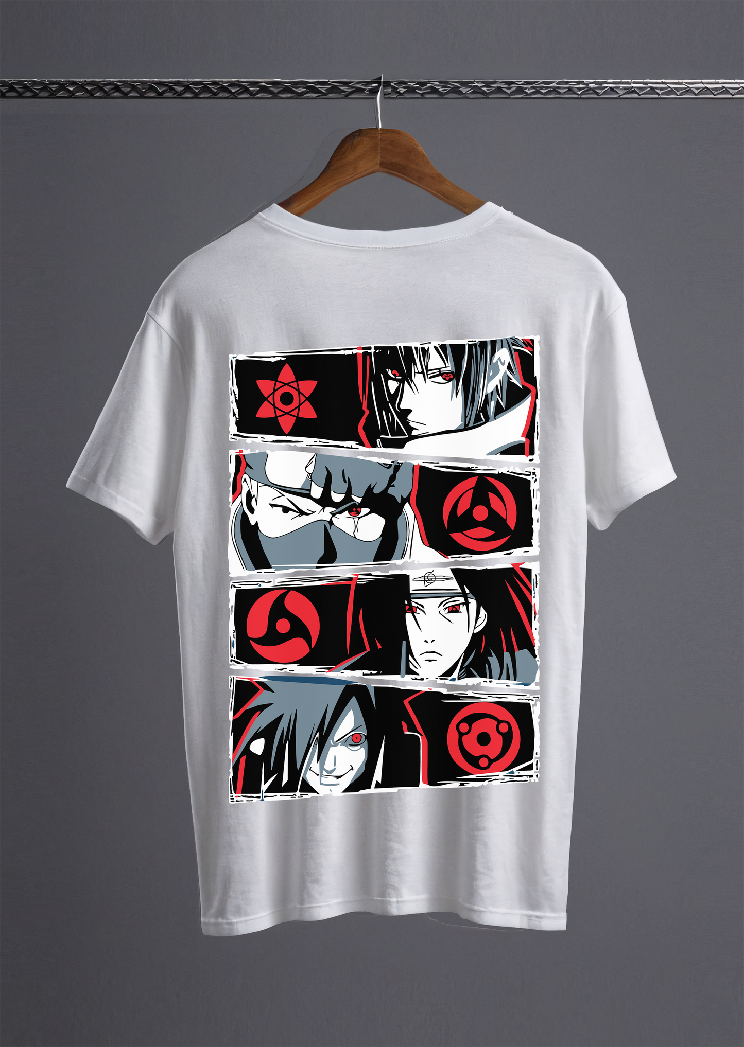 Uchiha Sharingan White Tshirt (Oversized Fit)